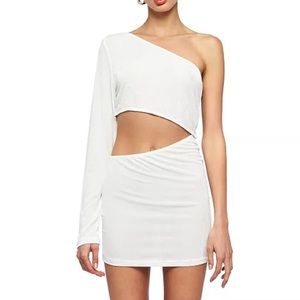 Lioness one shoulder white mini dress